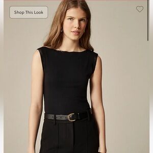 NWOT J. Crew Refined Rib Shell Tank Top, Navy, XL